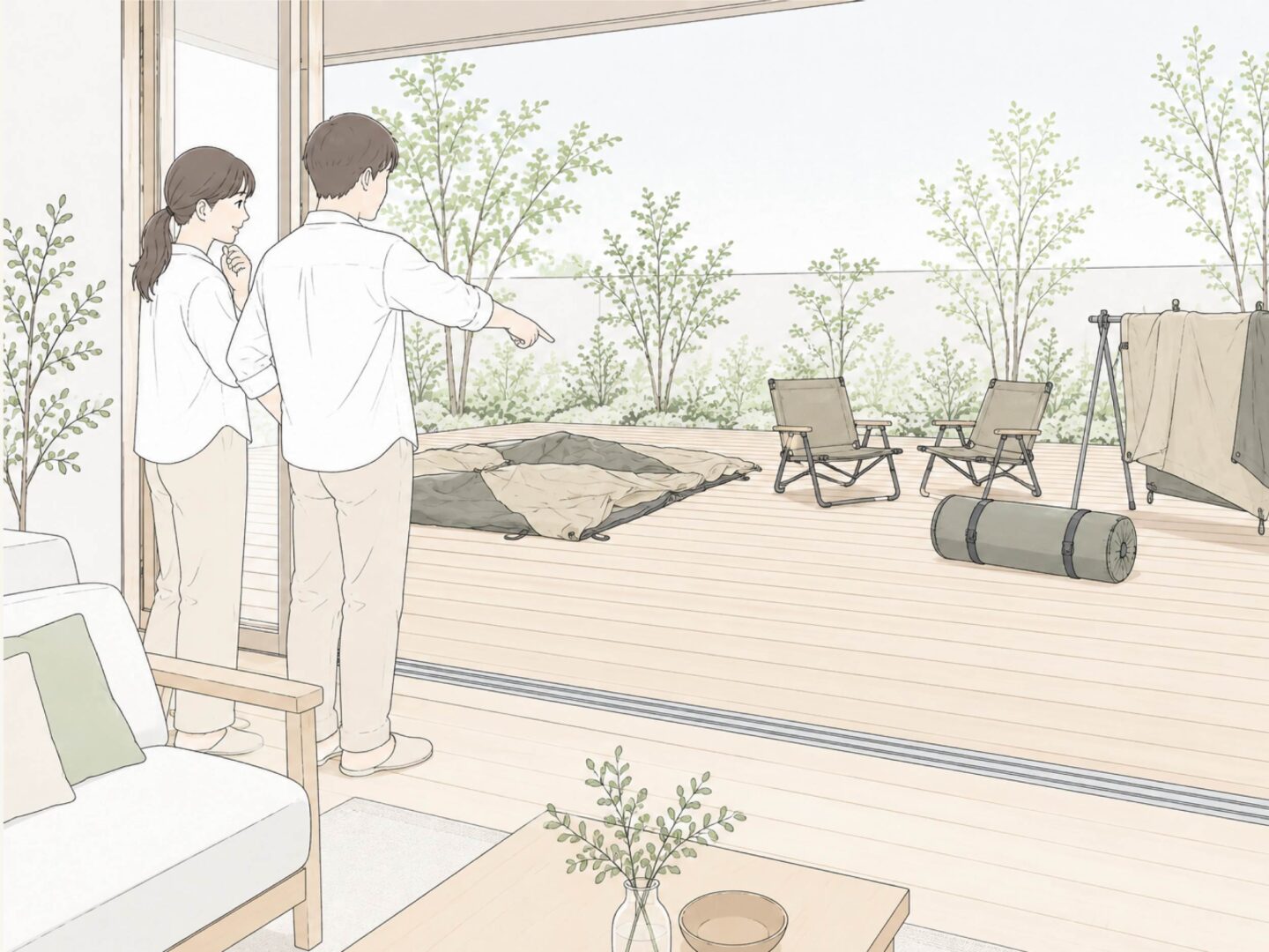 キャンプを楽しむ家の間取り体験会
