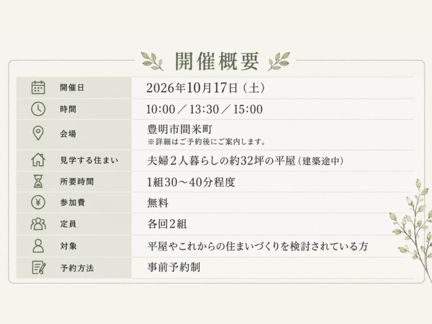 夫婦2人、これからを楽しむ平屋。建築途中の住まい見学会